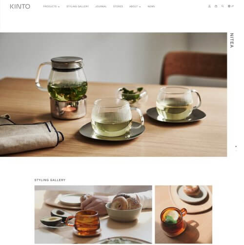 KINTO JapanのUIパーツデザイン一覧 - ブランドサイト・シンプル・ナチュラル・爽やか・高級感・きれいめ