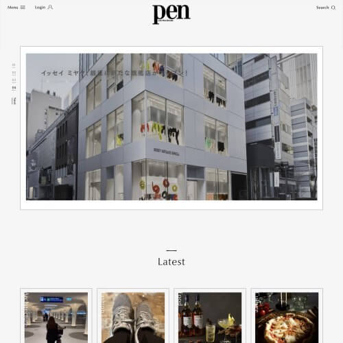Pen OnlineのUIパーツデザイン一覧 - メディアサイト・シンプル・高級感・きれいめ